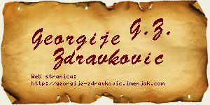 Georgije Zdravković vizit kartica